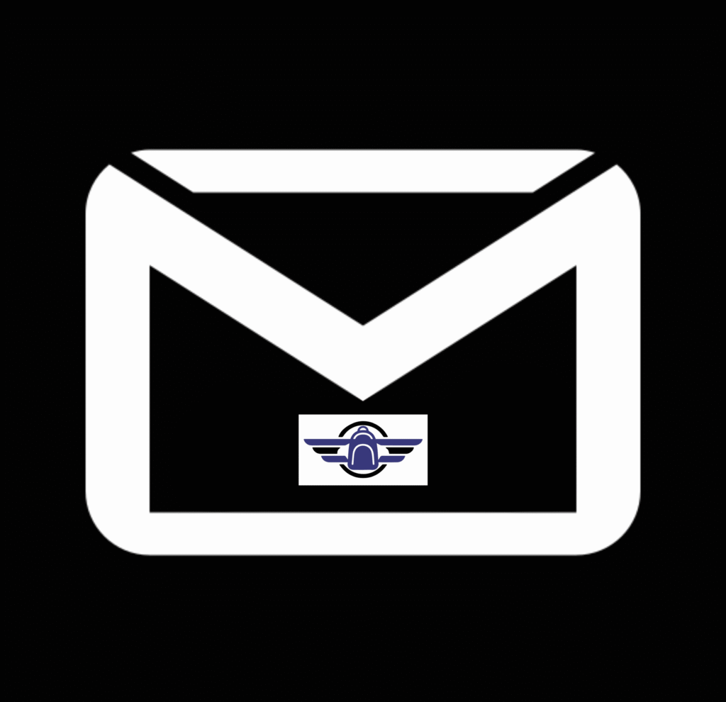 Icono de contacto de MochilaDeCabina.com con logotipo en sobre de correo